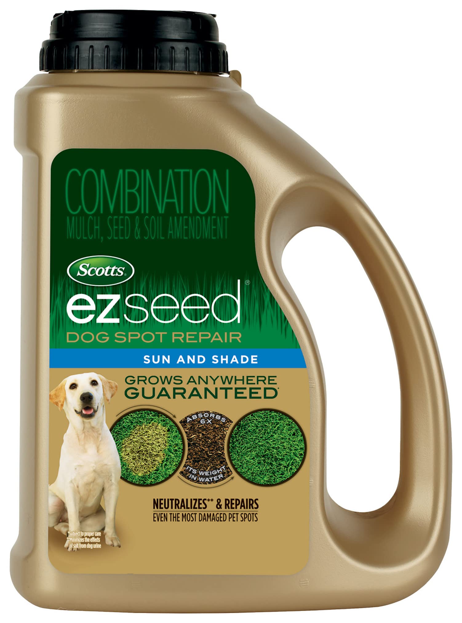 Écossais, Scotts EZ Seed Dog Spot Repair Sun and Shade - 2 lb, paillis, semences et amendement du sol avec protecteur et adhésif, répare les taches d'animaux de compagnie.