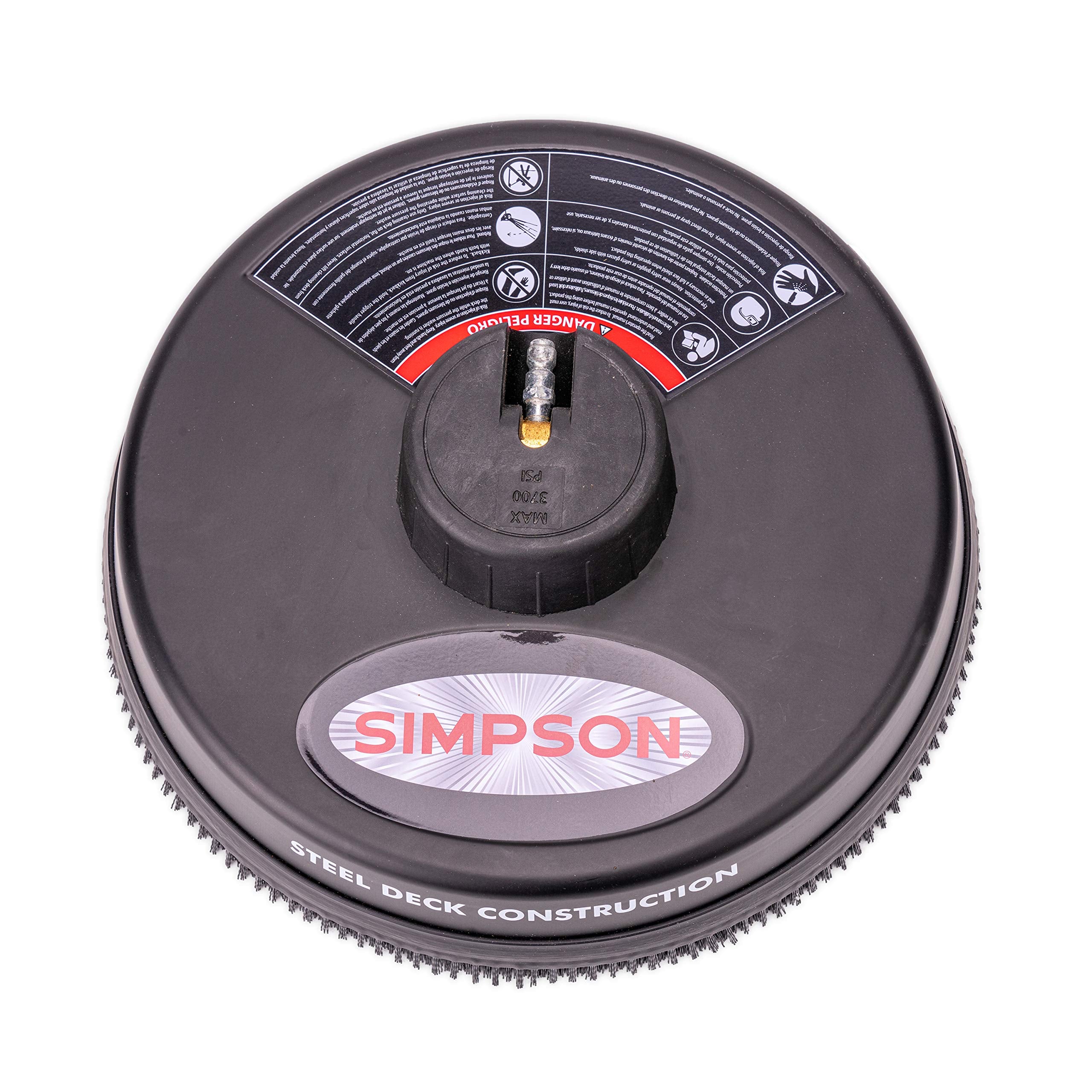 Simpson, Simpson Cleaning 80165 Scrubber 15" Steel Pressure Washer Surface Cleaner for Cold Water Machines, 1/4" Quick Connection, Rated Up to 3700 PSI [Enlèvement local uniquement].