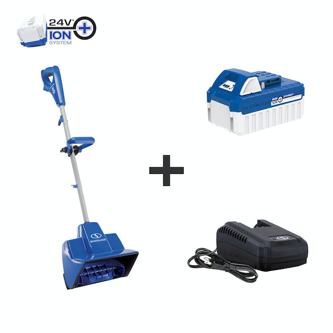 Snow Joe, Snow Joe 24V-SS11 24-Volt* IONMAX 24-Volt* Kit de pelle à neige sans fil | 11 pouces | avec batterie 4.0-Ah et chargeur (Remis à neuf)