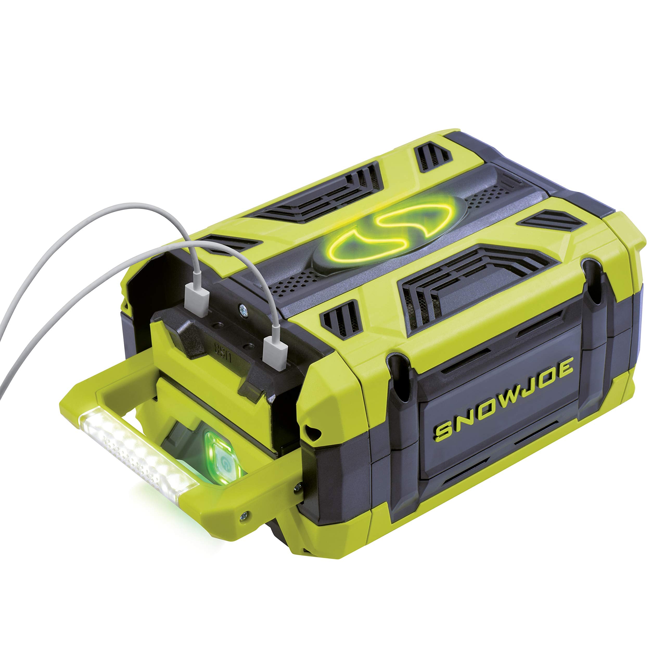 Snow Joe, Snow Joe + Sun Joe iON100V-5AMP Batterie de 100 volts maximum 5.0 ampères avec deux ports USB intégrés |Remanufacture|