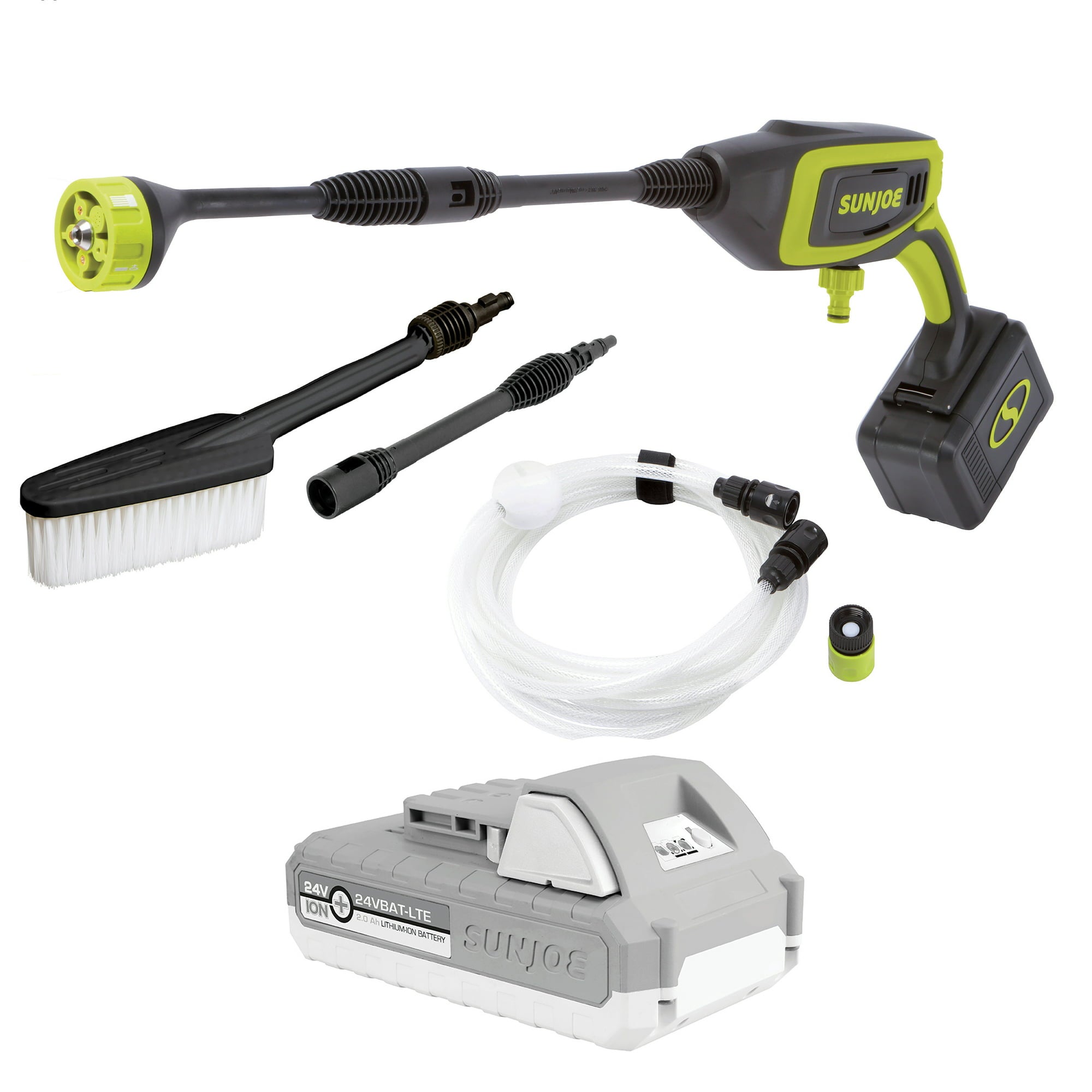 Sun Joe, Sun Joe restauré 24V Cordless Power Cleaner Kit, 350-PSI, 0.6-GPM, 2.0-Ah Battery & Charger (Refurbished)