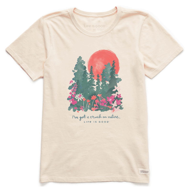 La vie est belle, T-shirt à manches courtes "Crush on Nature Wildflowers" pour femmes