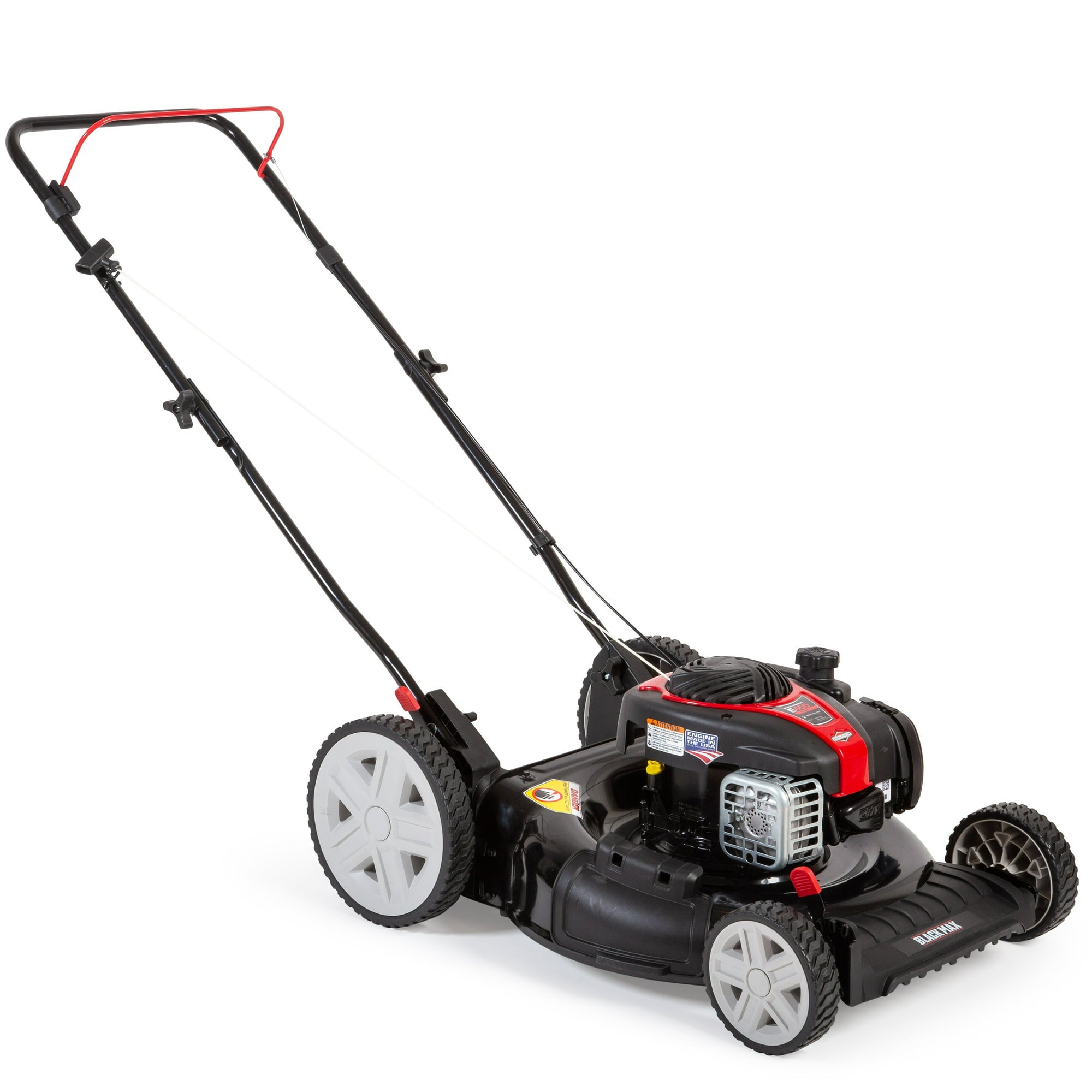 Black Max, Tondeuse poussée à essence Black Max 21 pouces 125cc avec moteur Briggs & Stratton (poids du produit assemblé 46.9 lb ; hauteur 22.10 pouces) (Remis à neuf)