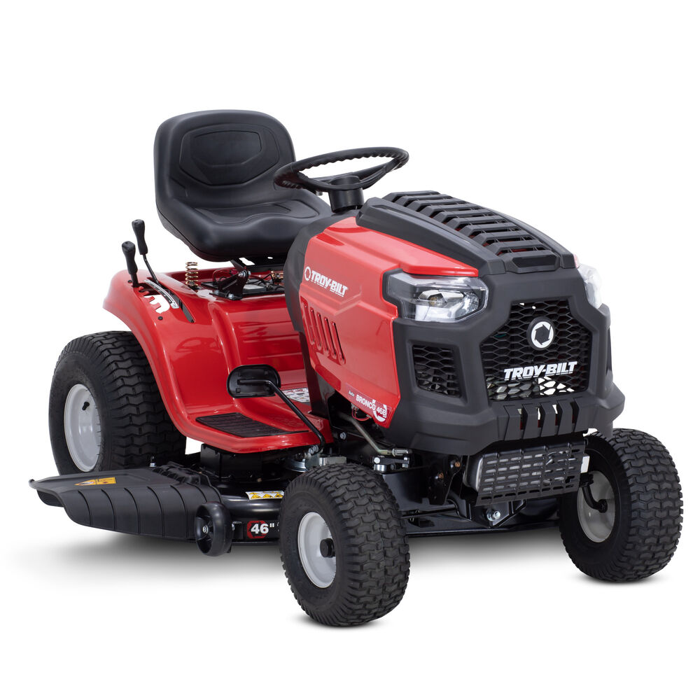 Troy-bilt, Troy-Bilt Bronco 46B, plateau de coupe de 46 po, moteur Briggs and Stratton de 17,5 HP, entraînement automatique. Deck, 17.5 HP Briggs and Stratton Engine, Automatic Drive Gas Riding Lawn Tractor