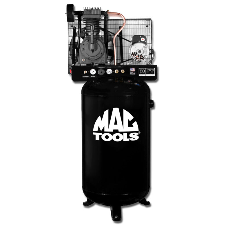 MacOutils, Compresseur d'air industriel en fonte à deux étages, 80 gallons, 230 V, 5 HP