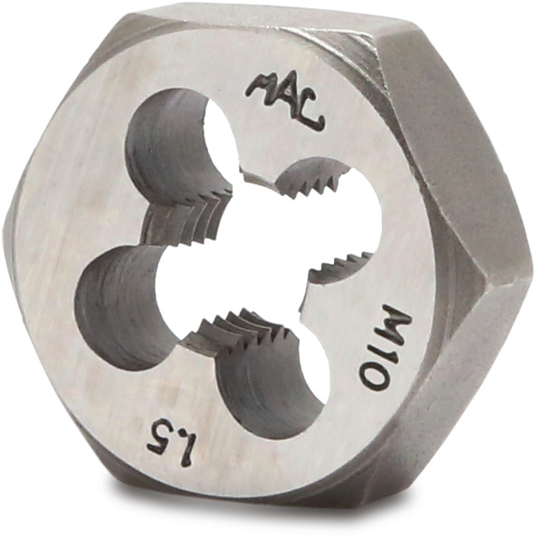 MacOutils, Filière hexagonale métrique M10-1,50 - tige 1"